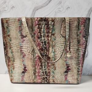 Brahmin Multicolor Crocodile-Embossed Tote Bag